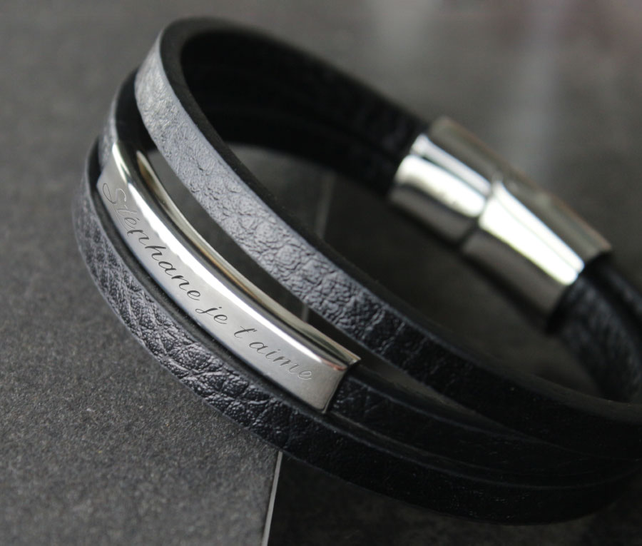 Bracelet personnalisé pour Homme, en Cuir.