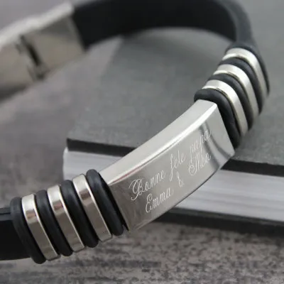 Bracelet avec Votre message Gravé.