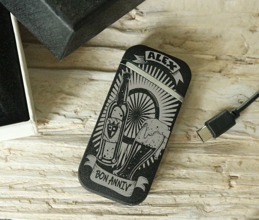 Briquet USB gravé à son Nom.