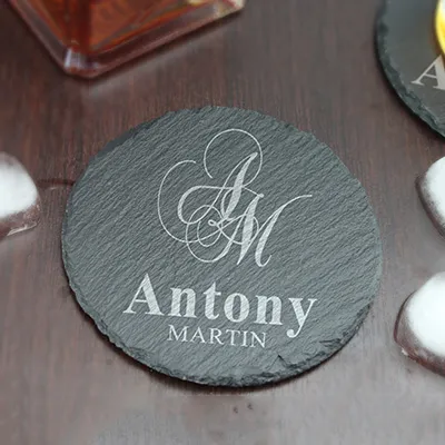 Sous-verre à Whisky en ardoise.